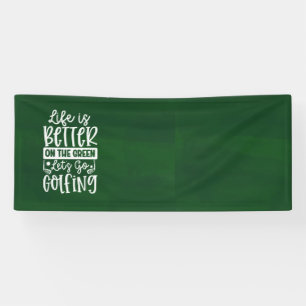 Golf Let's go Golfing on green grass for golfer Banner