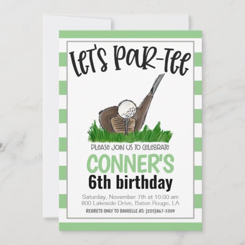 Golf Lets Par_tee Birthday Invitation
