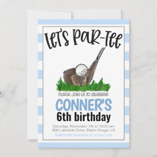 Golf Let's Par-tee Birthday Invitation