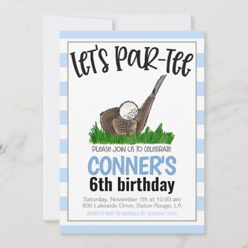 Golf Lets Par_tee Birthday Invitation