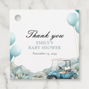 Golf Let's Par-tee Blue Baby Shower Favor Tags