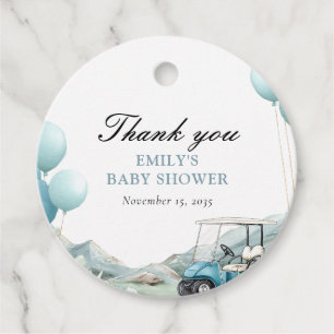 Golf Let's Par-tee Blue Baby Shower Favor Tags