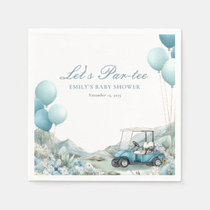 Golf Let's Par-tee Blue Baby Shower Napkins