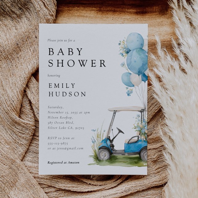 Golf Let's Par-tee Boy Baby Shower Invitation (Creator Uploaded)