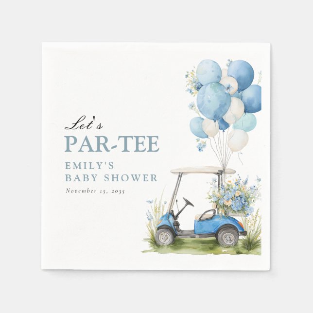 Golf Let's Par-tee Boy Baby Shower Napkins (Front)