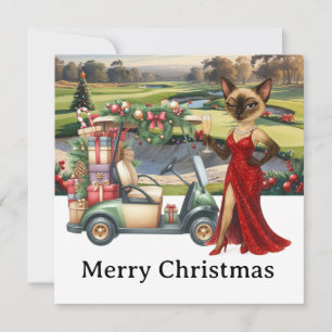 Golf Let's Par Tee Christmas Party for Golfer Holiday Card