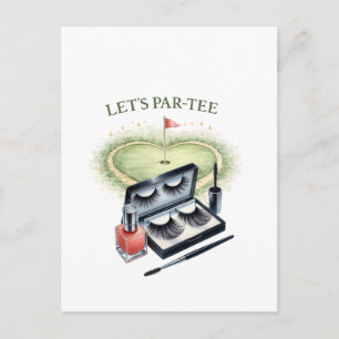 Golf Let's Par Tee for woman Golfer Postcard