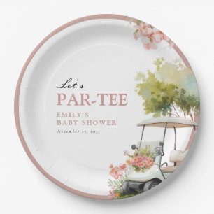 Golf Let's Par-tee Girl Baby Shower Paper Plates