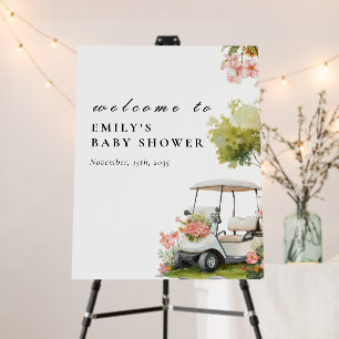 Golf Let's Par-tee Girl Baby Shower Welcome Sign