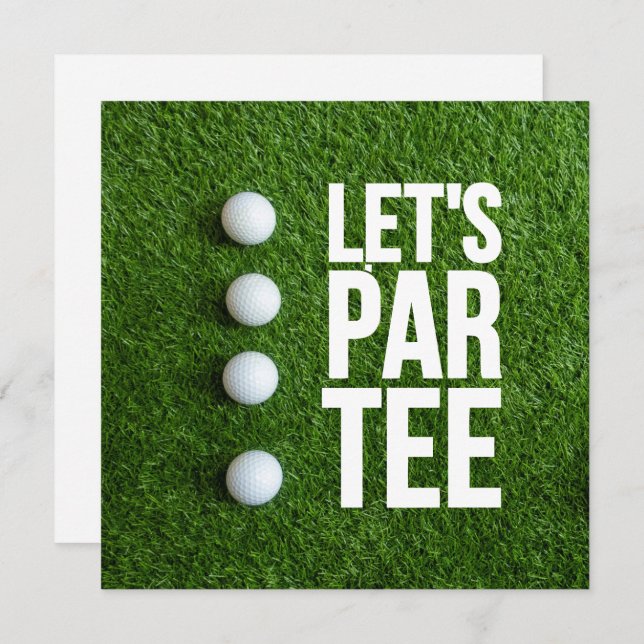 Golf Let's Par Tee  Holiday Card (Front/Back)