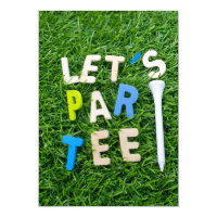 Golf Let's Par Tee Party invitation to golfer