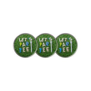 Golf Let's Par tee with white tee is on green Golf Ball Marker