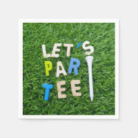 Golf Let's Par tee with white tee is on green Napkins