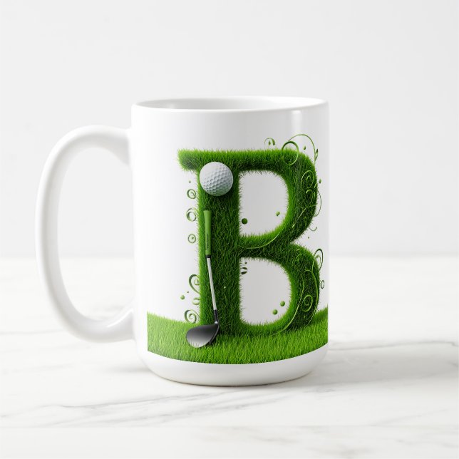 ⛳ Golf Letter B Monogram Modern Elegant Gift Idea⛳ Coffee Mug (Left)