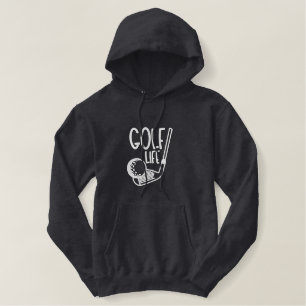 golf life" Fun Golf Quote Embroidery Embroidered Hoodie