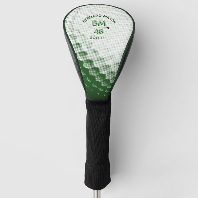 Golf Life golfer's ball monogramed Head Cover (Front)