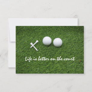 Golf Life is better on the court golf ball Thank You Card