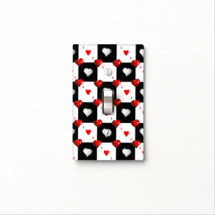 Golf Light Switch Cover Cards Red Hearts