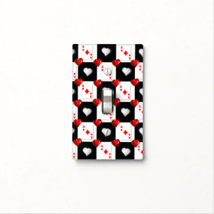 Golf Light Switch Cover Diamond Red Hearts