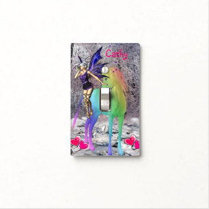 Golf Light Switch Cover Fairy Pink Hearts Pony
