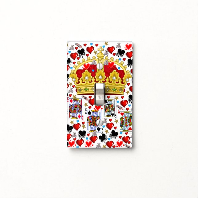 Golf Light Switch Cover King of Hearts (In Situ)