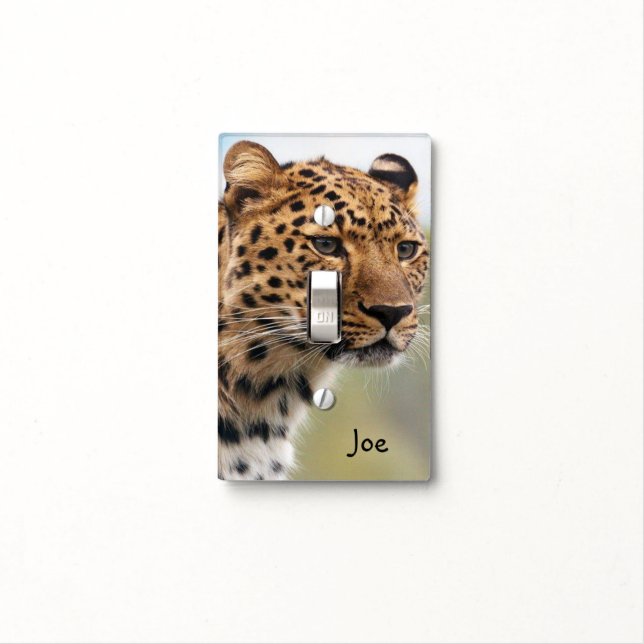 Golf Light Switch Cover Leopard (In Situ)