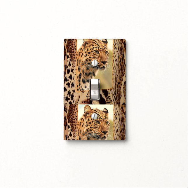 Golf Light Switch Cover Leopard (In Situ)