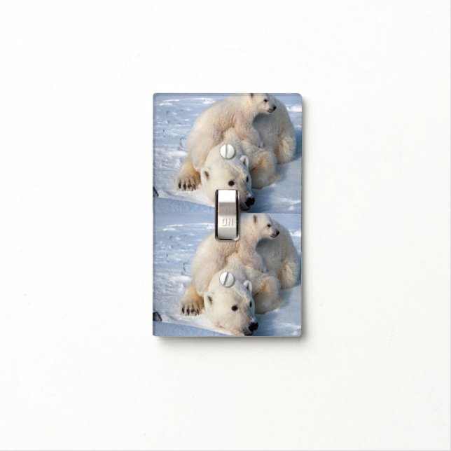 Golf Light Switch Cover Polar Bear (In Situ)