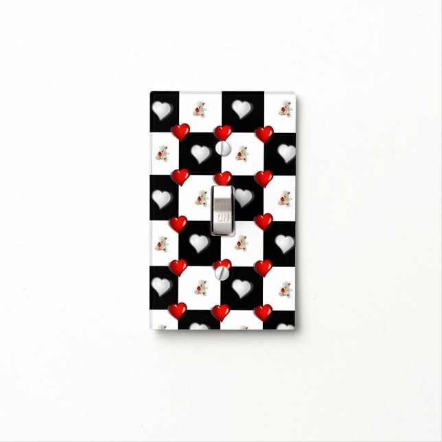 Golf Light Switch Cover White Teddy Bear (In Situ)