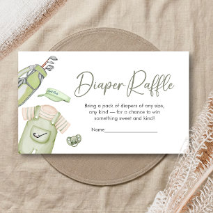 Golf Little Putter Baby Shower Diaper Raffle Enclosure Card