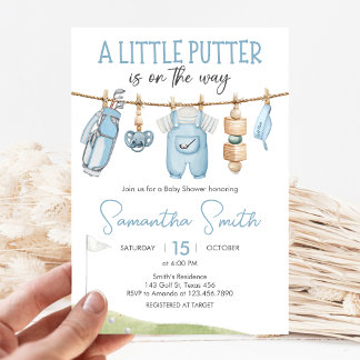 Golf Little Putter Baby Shower Invitation