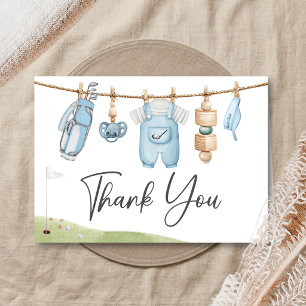 Golf Little Putter Baby Shower Letterpress Thank You Card