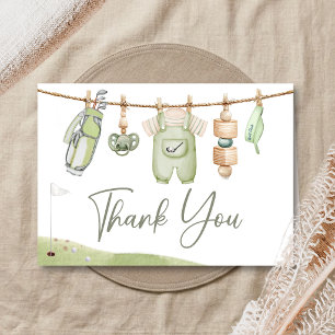 Golf Little Putter Baby Shower Letterpress Thank You Card