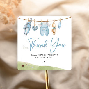 Golf Little Putter Baby Shower Square Sticker