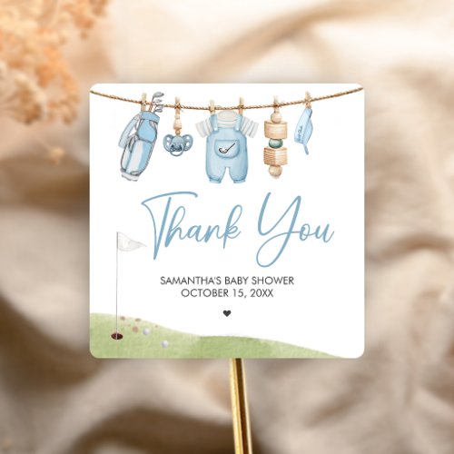 Golf Little Putter Baby Shower Square Sticker