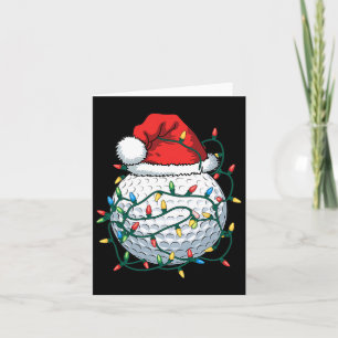 Golf Ll Santa Hat Men Womens Christmas Golfing Xma Card