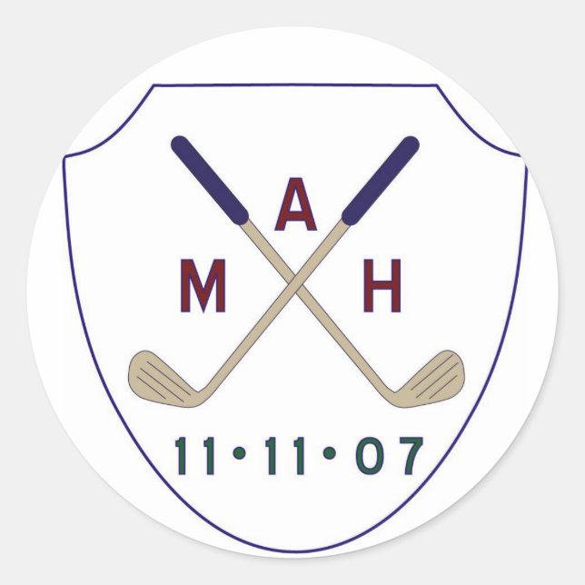 golf logo classic round sticker (Front)