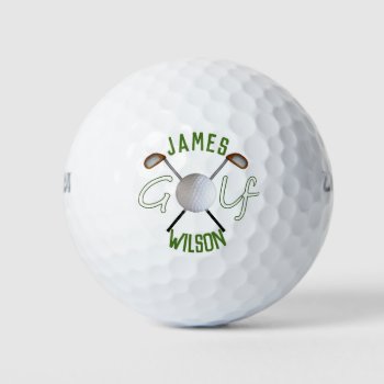 Golf Logo Custom Golf Balls by Shenanigins at Zazzle
