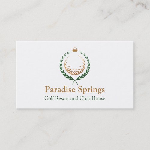 Golf Logo Emblem Golfball Crown Business Card