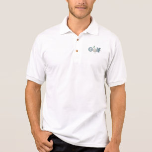 Golf Logo With Flag Sports Pocket Design Polo Shirt