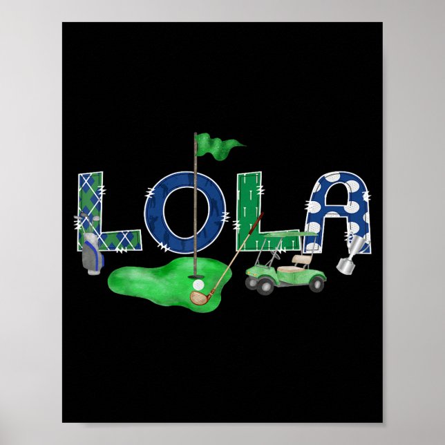 Golf Lola Hole In One Golf 1st Birthday Boy Party  Poster (Front)