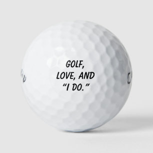 'Golf, Love, And "I Do"' Golf Course Wedding Favor Balls