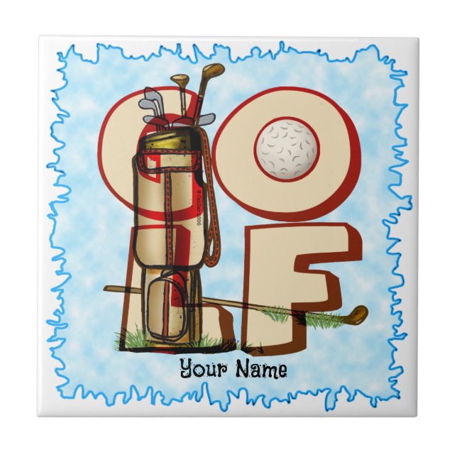 Golf Love  Ceramic Tile (Front)