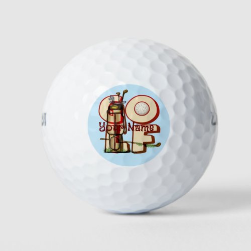 Golf Love custom name   Golf Balls