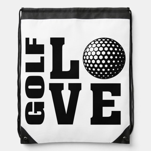 Golf Love, Golfer's Drawstring Bag (Front)