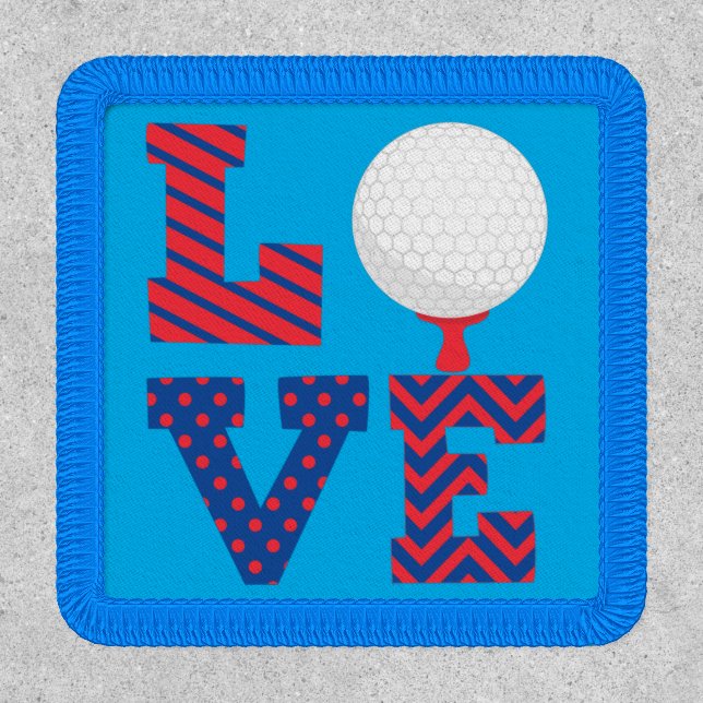 Golf Love Word Art Iron On Patch (Front)