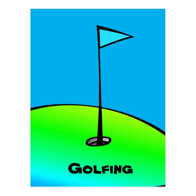 Golf Lover Blue and Green Postcard