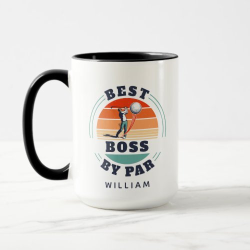 Golf Lover Boss By Par Custom Retro Custom Mug