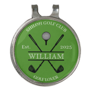 Golf Lover Cross Club Green Hat Clip