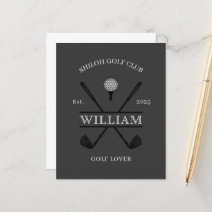 Golf Lover Cross Club Name Stationery